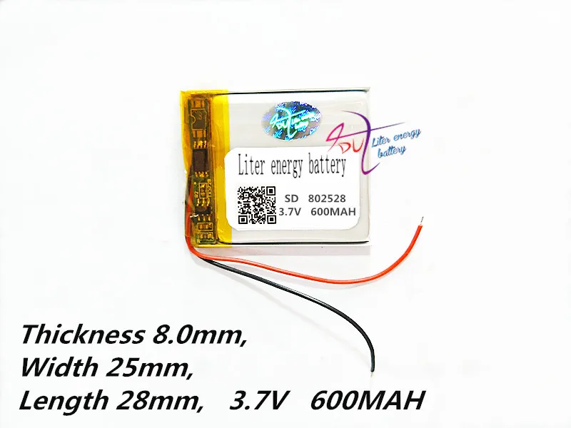 Литий-полимерный аккумулятор 802528 3,7 V 600MAH цифровые продукты навигация gps литий-ионный аккумулятор