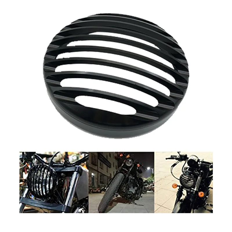 6 дюймов 5 3/" черный Алюминий фара Гриль Крышка для Harley-Davidson Dyna Super Glide пользовательского FXDC низкая rider Street Bob FXDB