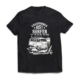 2019 New Men's California Best Surfer Beach Summer Vacation Surfer Style Van Travel Men Tee Tee Shirt