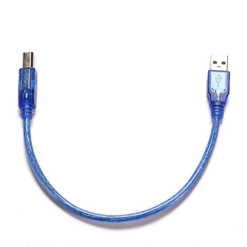 Кабель USB 2 0 синий 30 см для принтера двойное экранирование высокая скорость