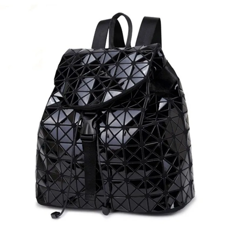 Женская мода Drawstring Рюкзак Решетки Алмаза Геометрия Стеганые Дамы Мешок Сумка Для