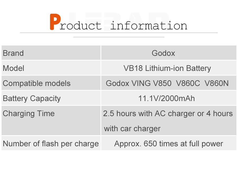 Godox V850 V860 Speedlite литий-ионный аккумулятор VB18 DC 11,1 V 2000mAh 22Wh литий-ионный