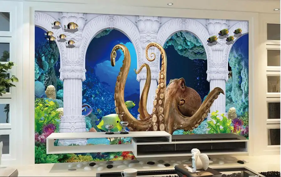 Настенные 3d обои на заказ Нетканая настенная наклейка 3Д римская колонна