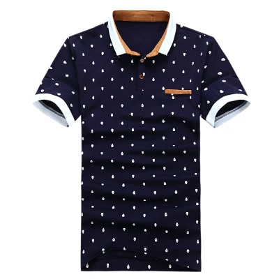 Dark blue Новинка, мужские рубашки поло, модные, с принтом черепа, Camisa, летние, хлопковые, с коротким рукавом, мужские рубашки, топы, футболки, MT4371 - Цвет: Dark blue