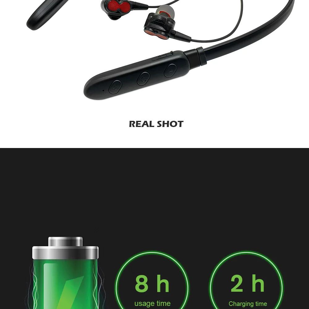 Bluetooth наушники CBAOOO B800, беспроводные наушники, bluetooth-гарнитура, спортивные шейные наушники с микрофоном для android, iphone, xiaomi