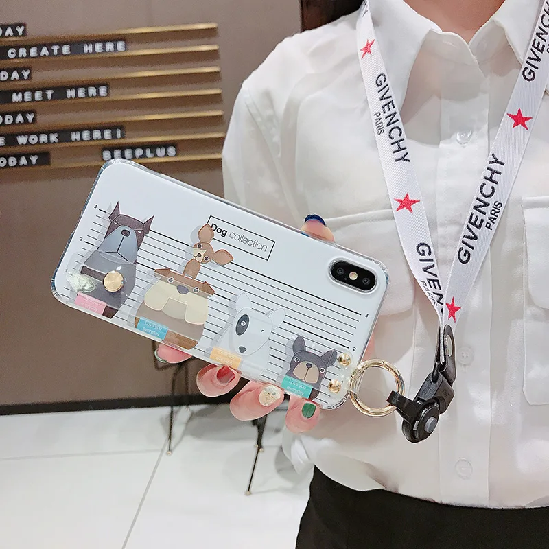 Для iphone XS Max прозрачный мягкий чехол на запястье с цветами для iPhone 8plus 7 plus 6S 6p XR