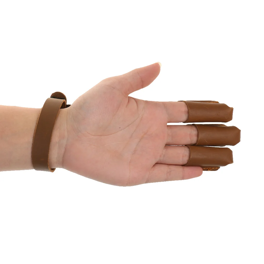 Перчатка из коровьей кожи для стрельбы лука с 3 пальцами охоты защита рук 19x6 8