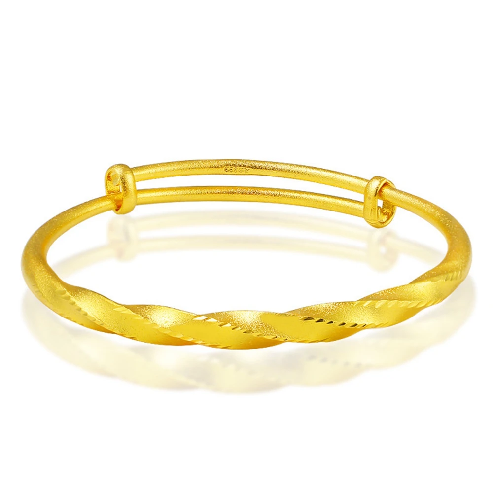 

Twisted Adjust Bangle Yellow Gold Filled Classic Womens Bracelet Solid Jewelry