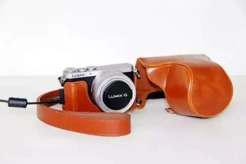 Из искусственной кожи Камера сумка чехол для цифрового фотоаппарата Panasonic Lumix GM5