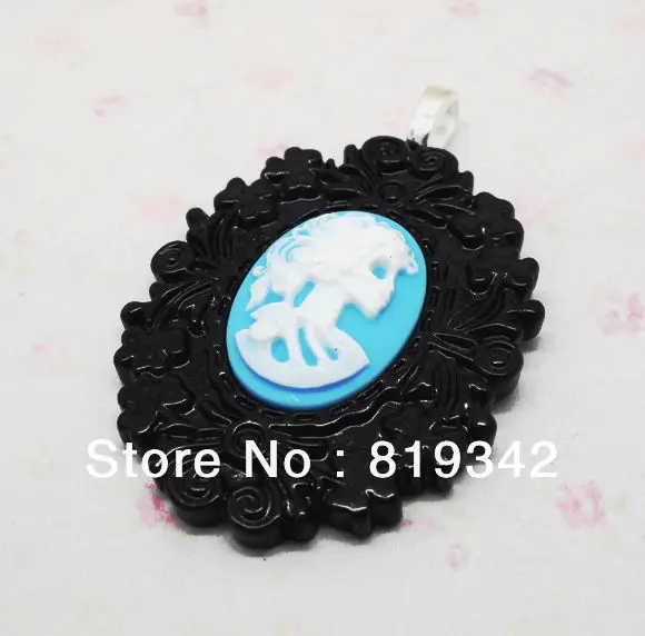 Бесплатная доставка 6 шт./партия кулоны в оправе камея с изображением скелета