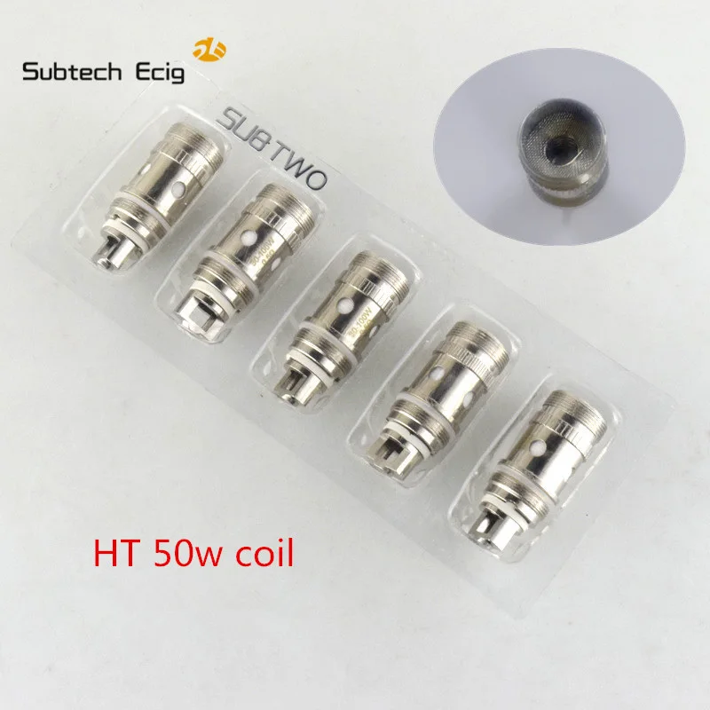 

50Pcs/lot Original HT 50W Head Coil 0.3 0.5 Ohm Resistance Replacement Atomizer Electronic Cigarette Atomizer Core fit HT 50W