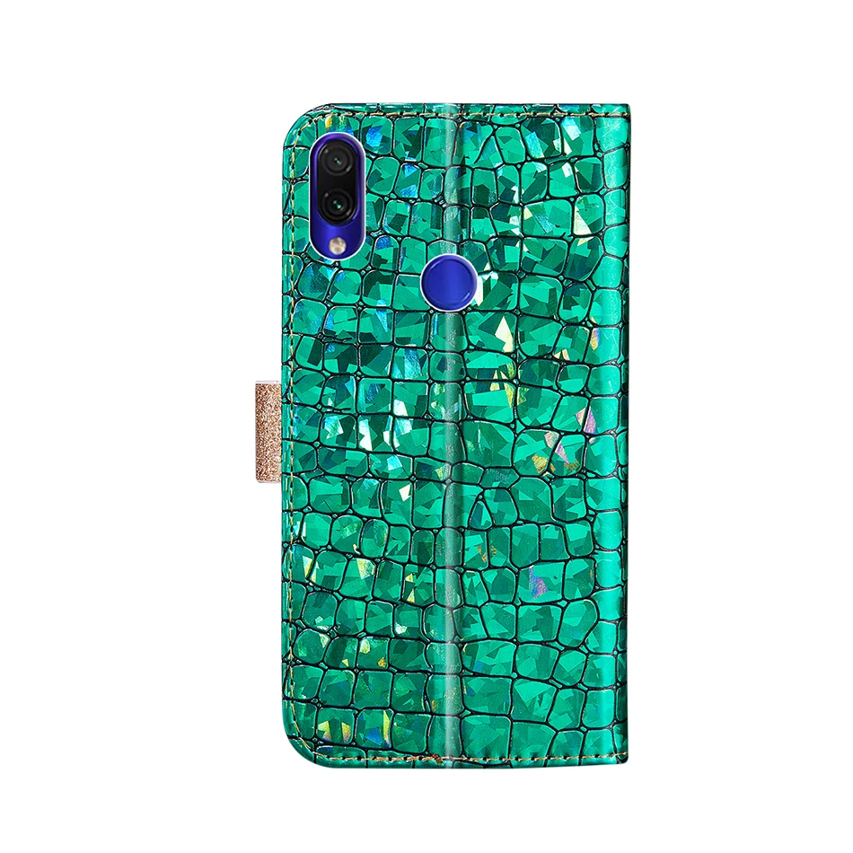 Чехол-Кошелек с лазерной пудрой для Redmi Note 7 Pro 7S 6 Pro 6A 5A Note 5A Prime, блестящая задняя крышка для Xiaomi A2 Lite, чехлы для телефонов