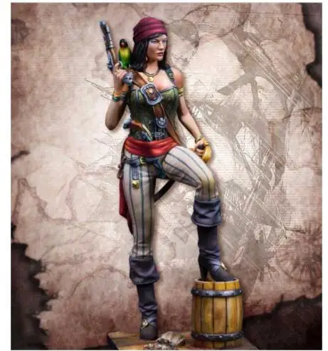 New Unassembled 1/24 75mm Mary Read Pirate Buccaneer soldier ancient Resin Kit DIY Toys Unpainted resin model | Игрушки и хобби