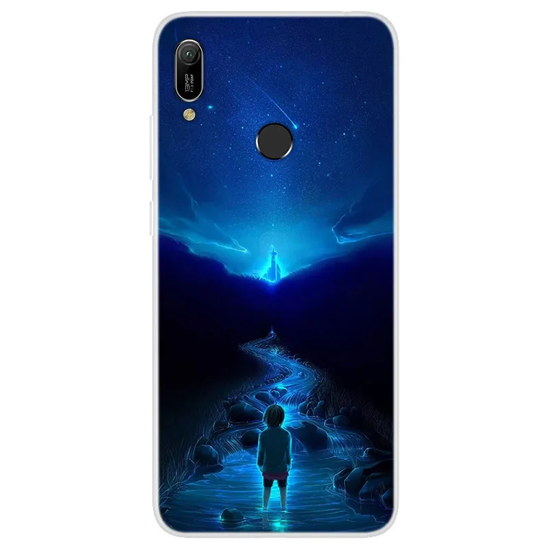 Силиконовый чехол для Huawei Y6 2019 мягкий телефона с космическим принтом Prime