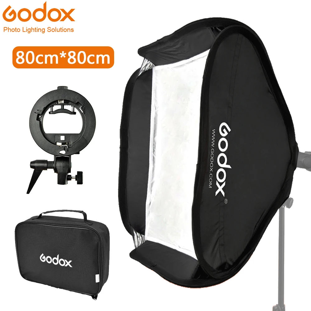 Софтбокс Godox 80*80 см складной 80x80 Flash + s образный кронштейн держатель Bowens сумка