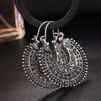 2020 hot antique boho hollow out gypsy tribal indian drop earrings for women mandala flower earrings vintage fashion jewelry