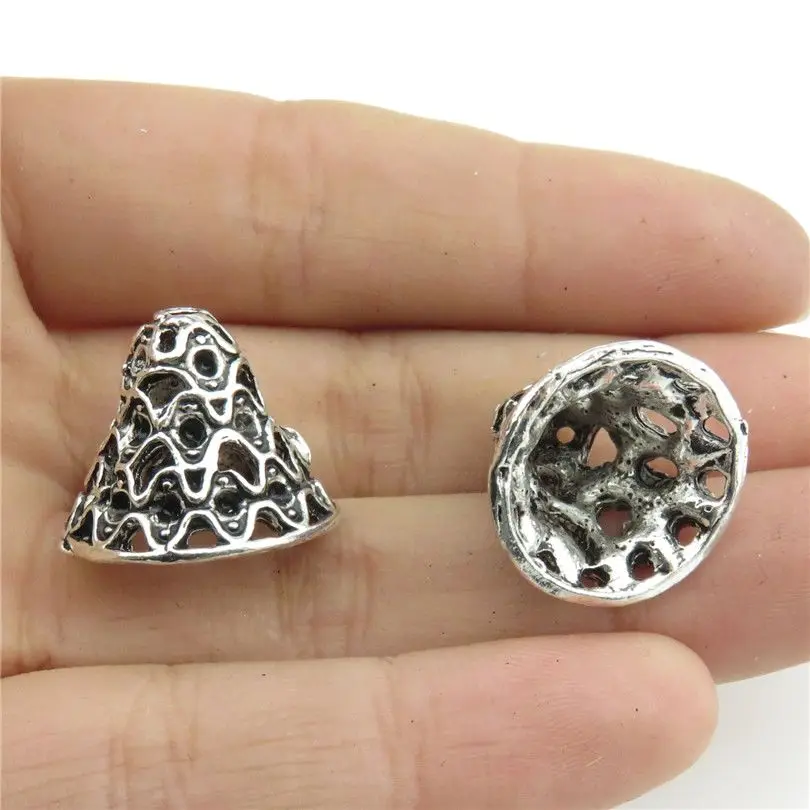 Y21206 12pcs/lot Vintage Silver Jewelry Craft Tassel Ends Cap Fit Drop Earring Making | Украшения и аксессуары