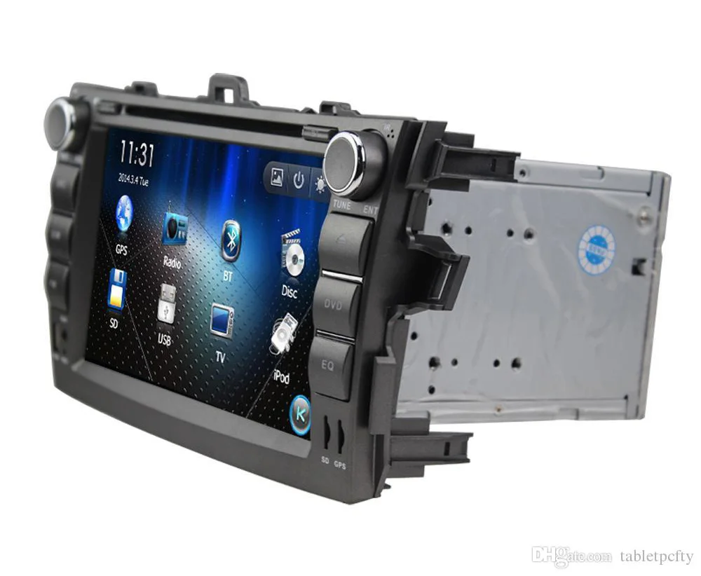 8 дюймовый автомобильный dvd плеер с GPS (опционально) аудио Радио стерео USB/SD AUX BT/TV