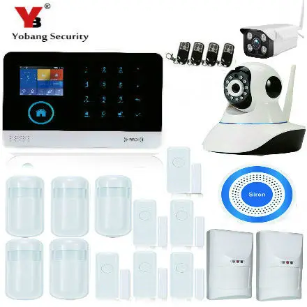 YobangSecurity WiFi GSM GPRS RFID домашняя охранная сигнализация домашняя система видеонаблюдения беспроводная ip-камера сирена датчик дыма