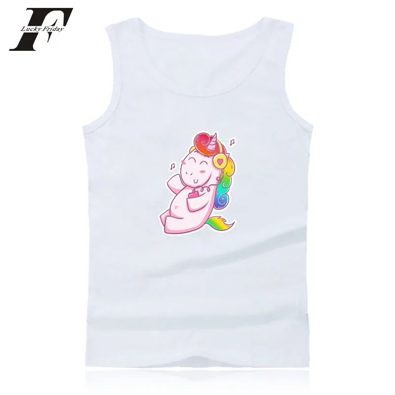 LUCKYFRIDAYF жилет с единорогом летние мягкие майки без рукавов нательная рубашка