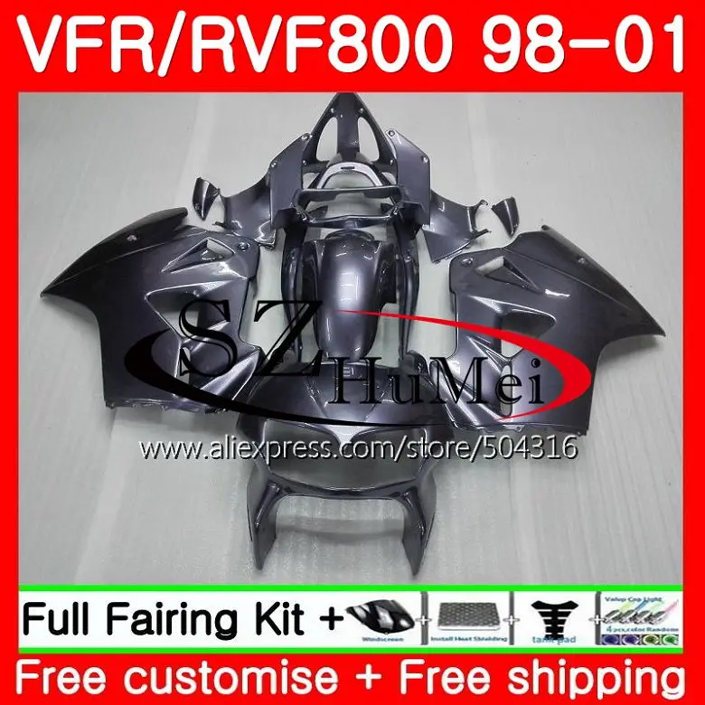 

Kit For HONDA VFR800R Interceptor VFR800 98 99 00 01 112SH21 VFR 800RR 800 RR VFR800RR Titanium top 1998 1999 2000 2001 Fairing