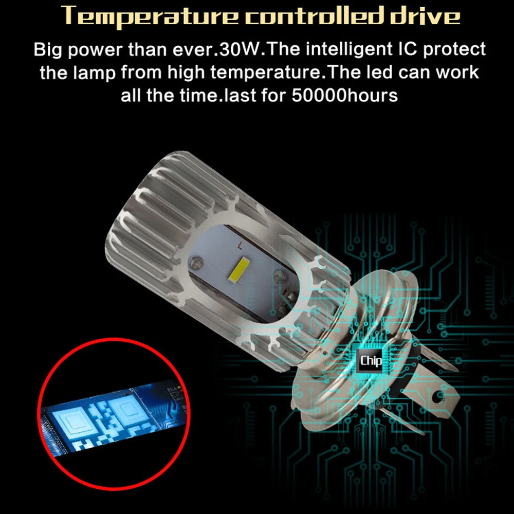 Fortek H4 светодиодные фары лампы для мотоцикла мото профессиональные 3000LM скутера