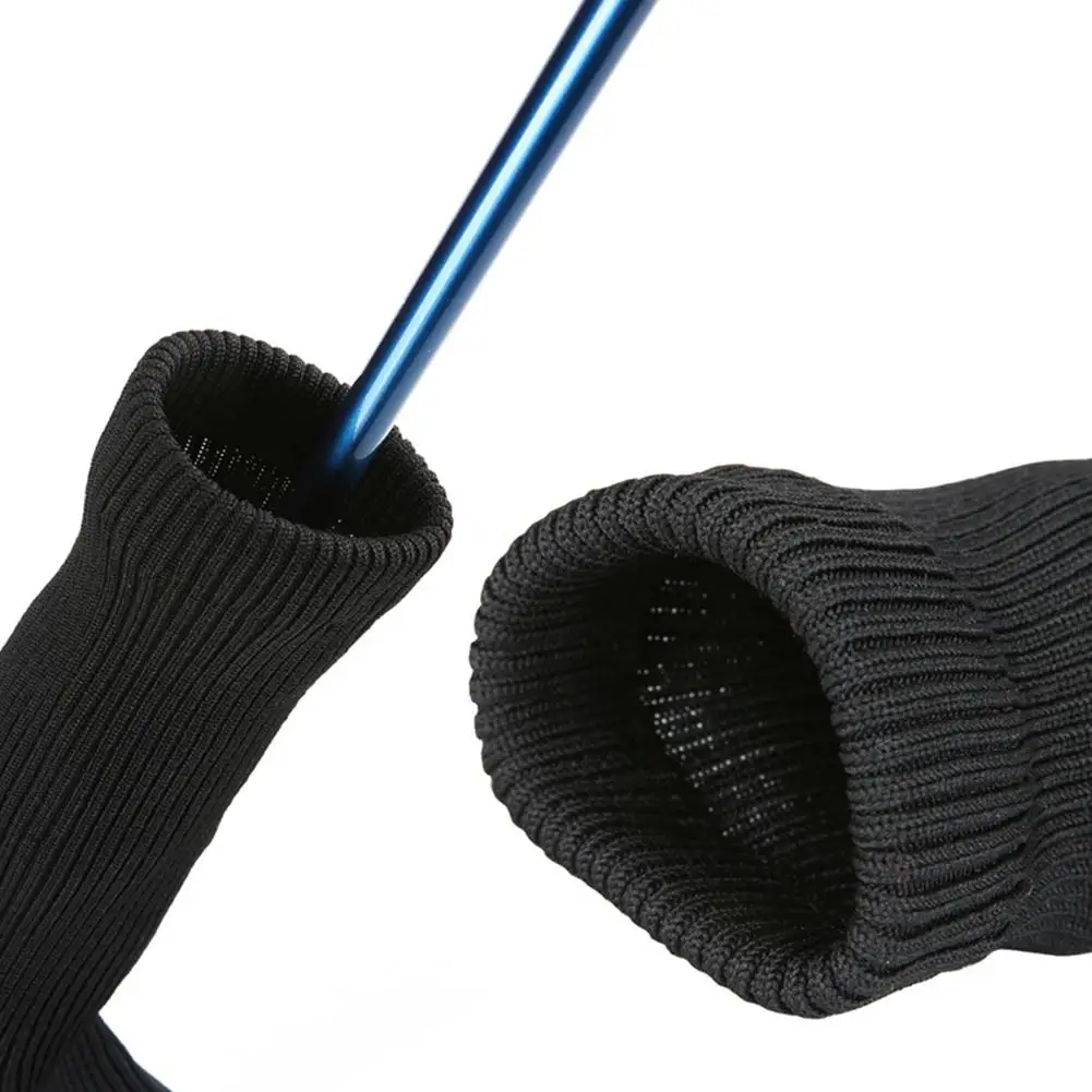 

3Pcs Black Golf Putter Head Covers Long Neck Knit Protective Covers Fits All Fairway Driver Clubs Driver Fairway Woods Headcover