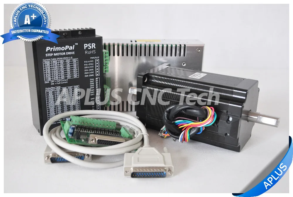 1 осевой шаговый двигатель NEMA 34 с двумя валами 1696oz in и драйвер PSR8078 Комплект