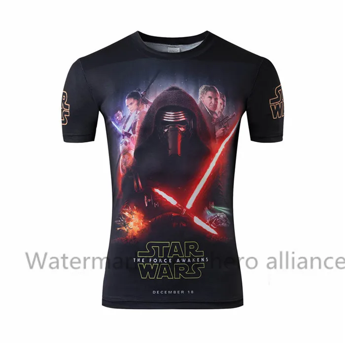 2016 новых иммигрантов мужская eunning футболка brand clothing 3 d печати Футболка хип-хоп galaxy