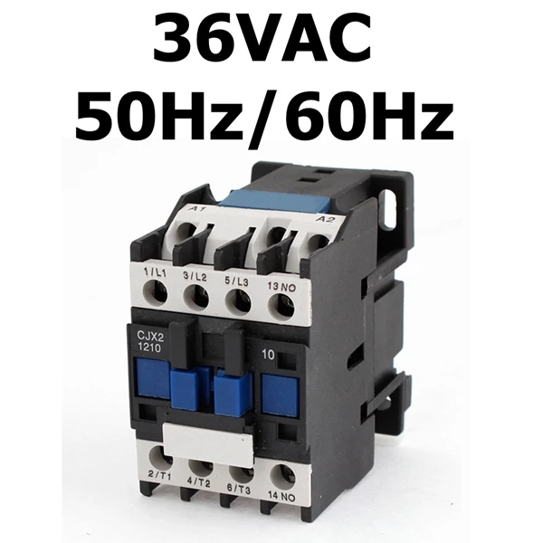 36VAC 3-фазный двигатель магнитный контактор реле 12A 3 P 3-полюсный 1NO AC 24 V 110 V 220 вольт 380 V Катушка CJX2-1210 35 мм Din рейка монтаж - Цвет: 36VAC
