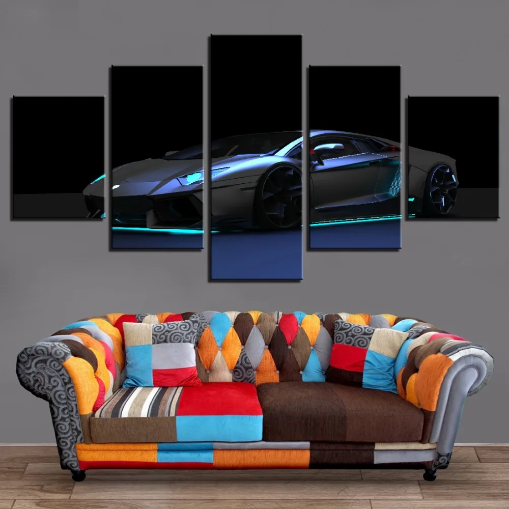 Lamborghini спортивный автомобиль холст живопись настенный художественный принт 5