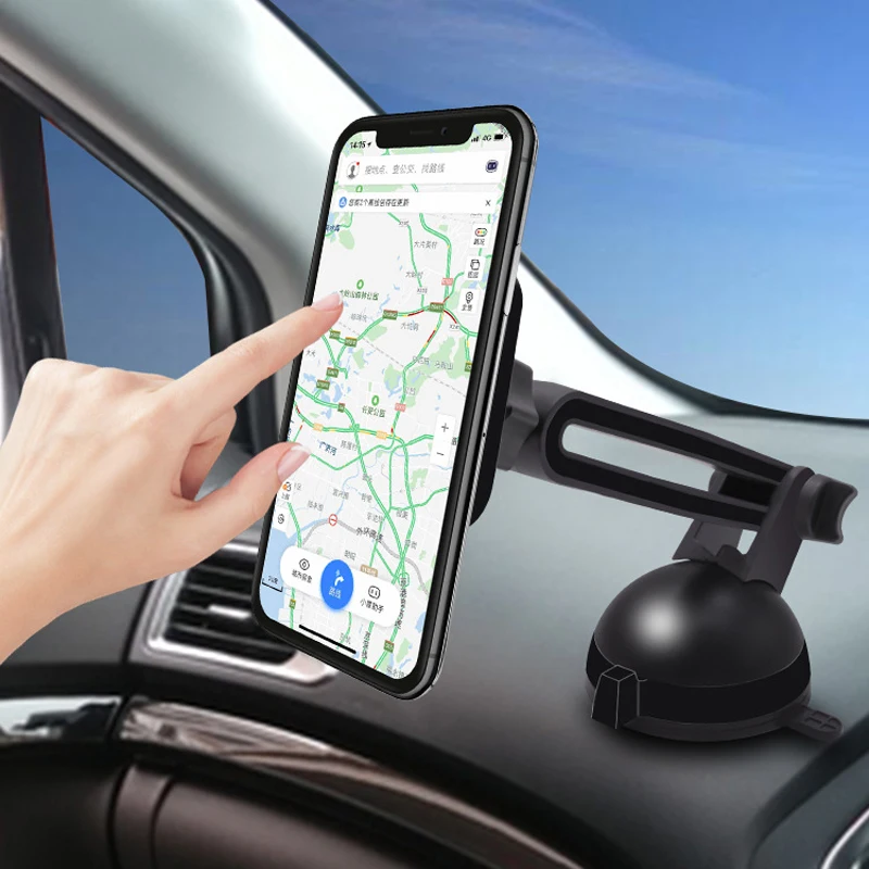 Универсальный магнитный автомобильный держатель крепление на лобовое стекло и приборную панель для