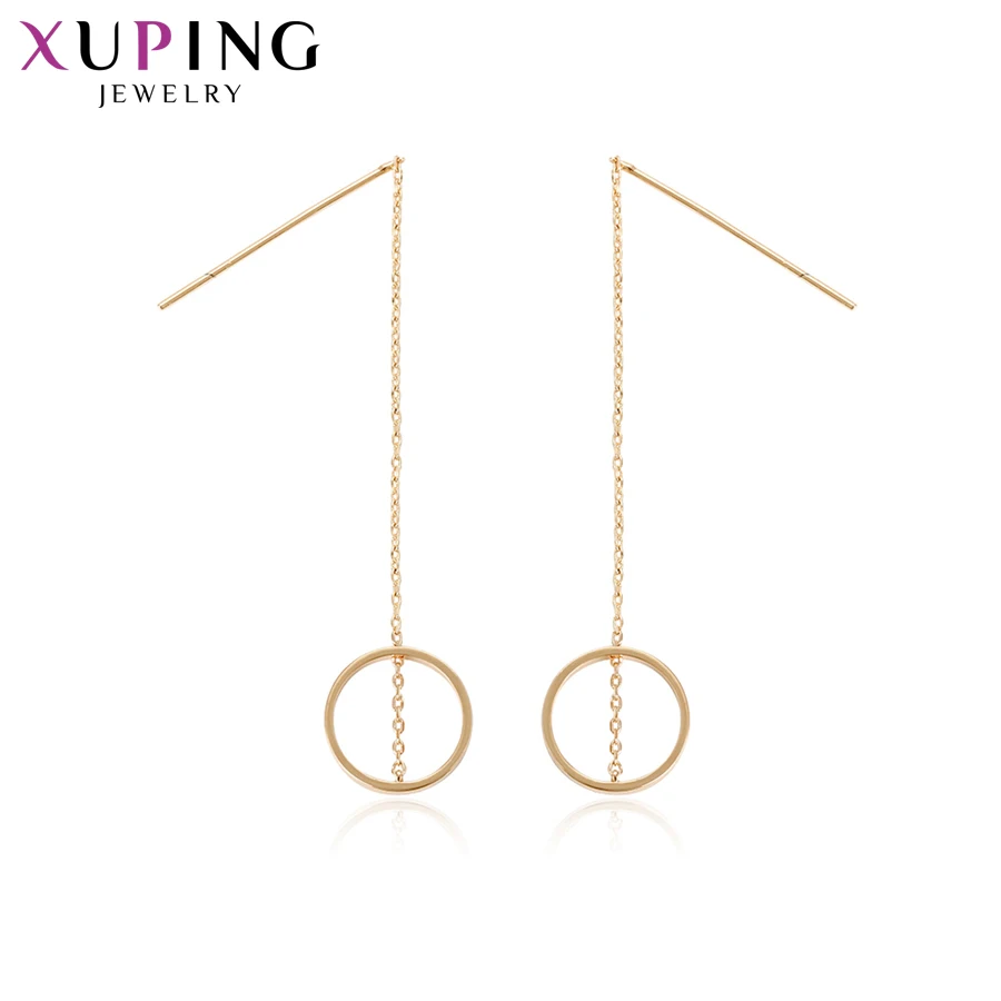 Xuping длинные модные серьги золотого цвета покрытые для женщин Рождественский