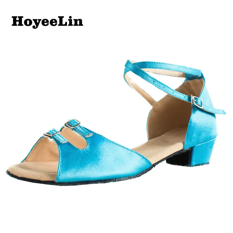 HoYeeLin/женские туфли с открытым носком на низком каблуке для латинских танцев, танго, сальсы, танцев
