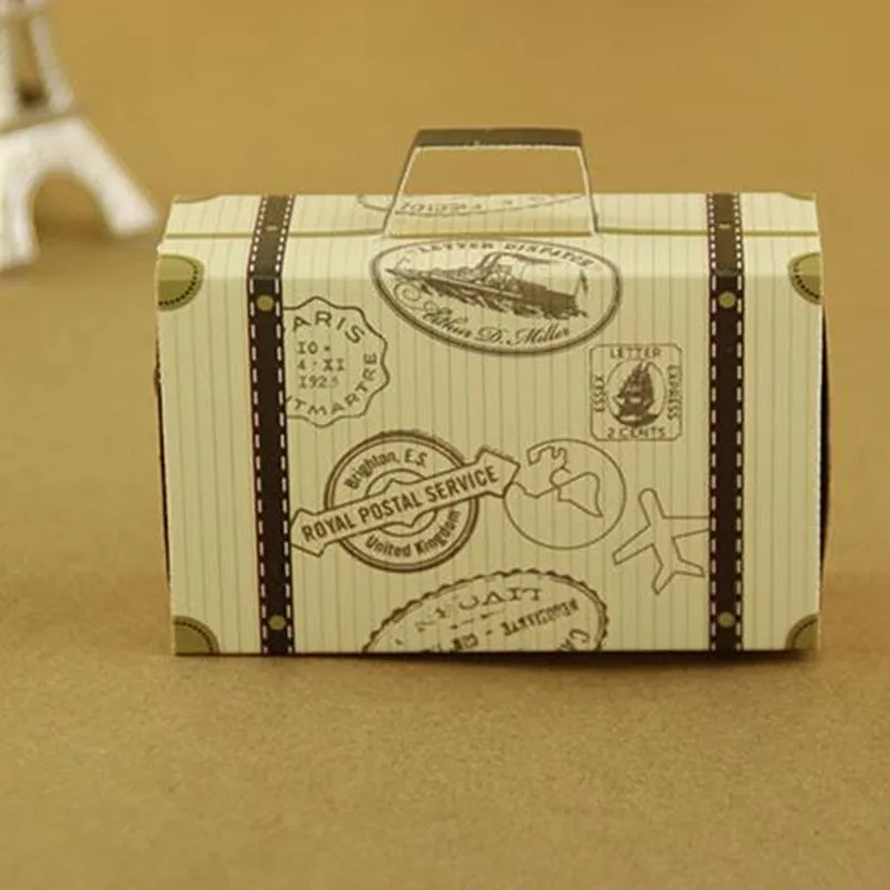 Свадебные сувениры и подарки мини чемодан коробка для конфет свадебные