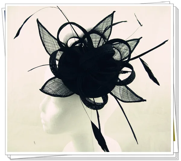 

Sinamay Fascinator Hats Good Bridal Wedding Hats Cocktail Hat Very Nice Autumn Black Millinery Vintage 15 color available MSF177