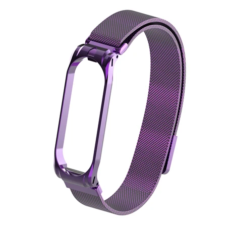 Milanese Purple Металлический ремешок mi Band 4 для Xiaomi mi Band 4, умный Браслет, роскошный браслет из нержавеющей стали, ремешок для mi Band 4, сменный - Цвет: Milanese Purple