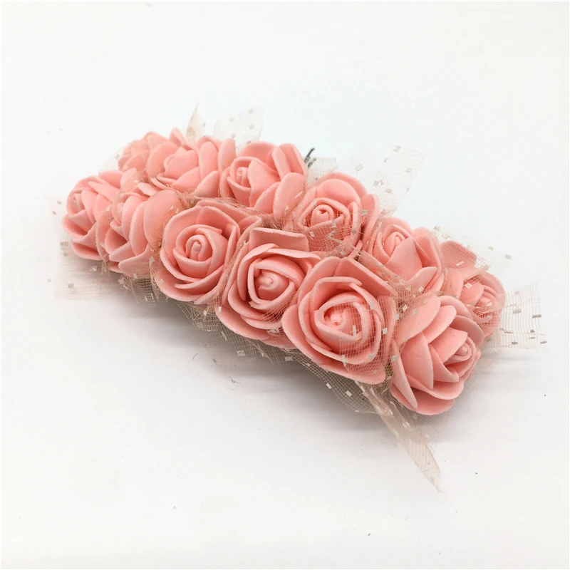 Light Pink Две пряди цветов, все 24 шт., искусственные цветы из пенопласта для свадьбы, украшения дома, скрапбукинг, искусственный цветок Роза - Цвет: Light Pink
