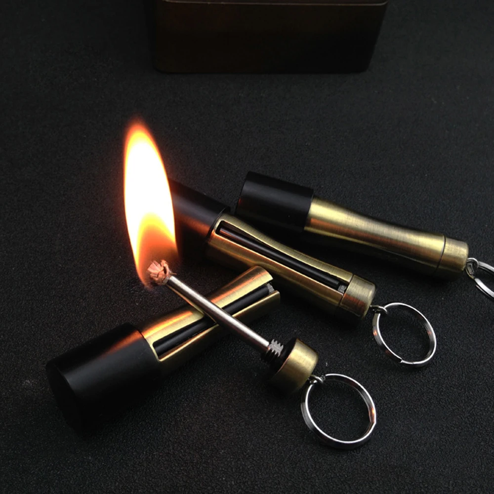 Новый Перманентный Матч зажигалка с брелоком Кемпинг пляжи Fire Starter кремневый