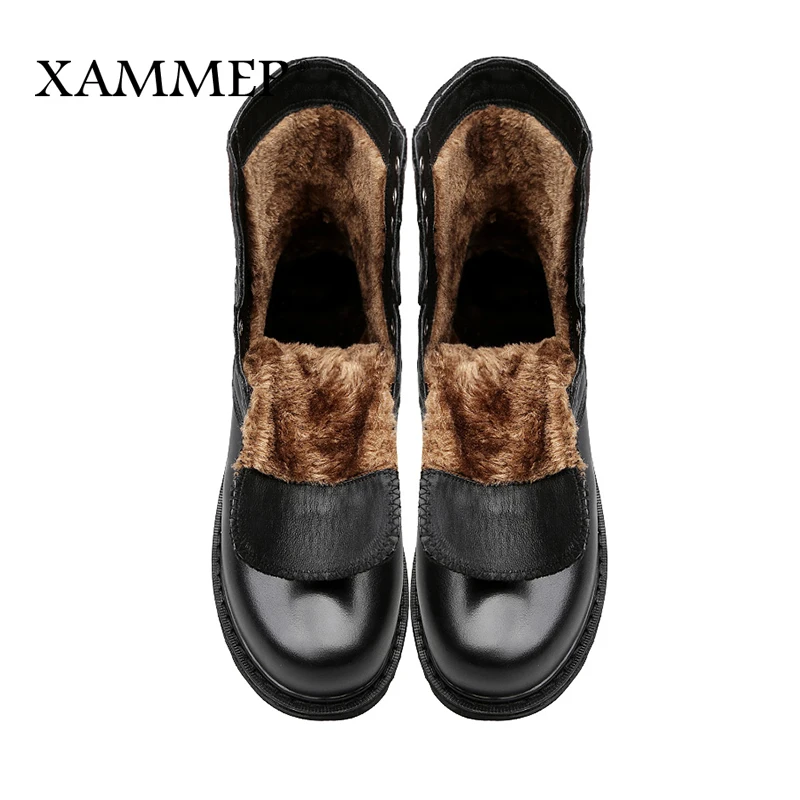 Мужские ботинки из спилка Xammep брендовые зимние теплая Повседневная обувь