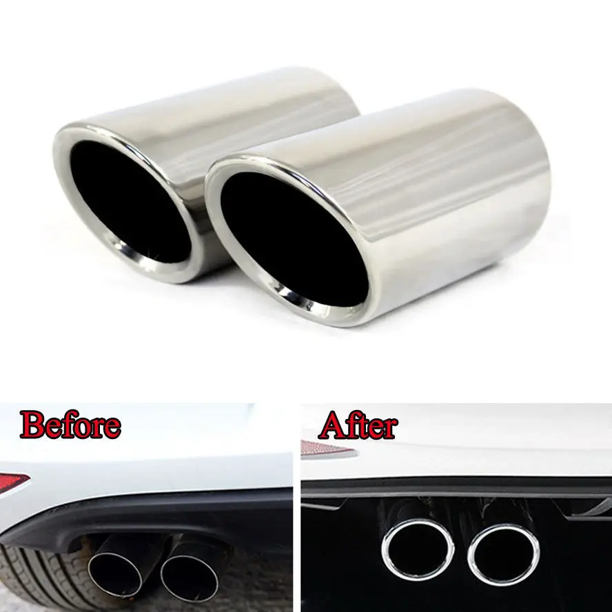 2pcs Stainless Steel Car Rear Exhaust Muffler Tip End Pipe for VW Golf 7 Mk7 2013-2014 | Автомобили и мотоциклы