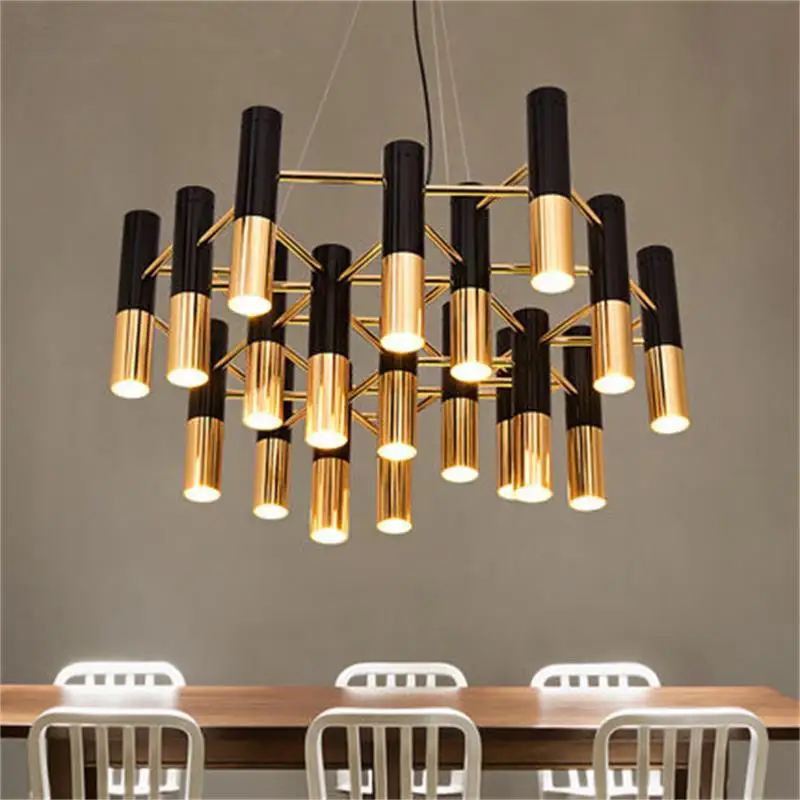 

Modern Chandeliers Golden Black Ceiling lamps Metal LED Hanglamps For Living Room Dinning Room Kitchen Fixtures Lighting