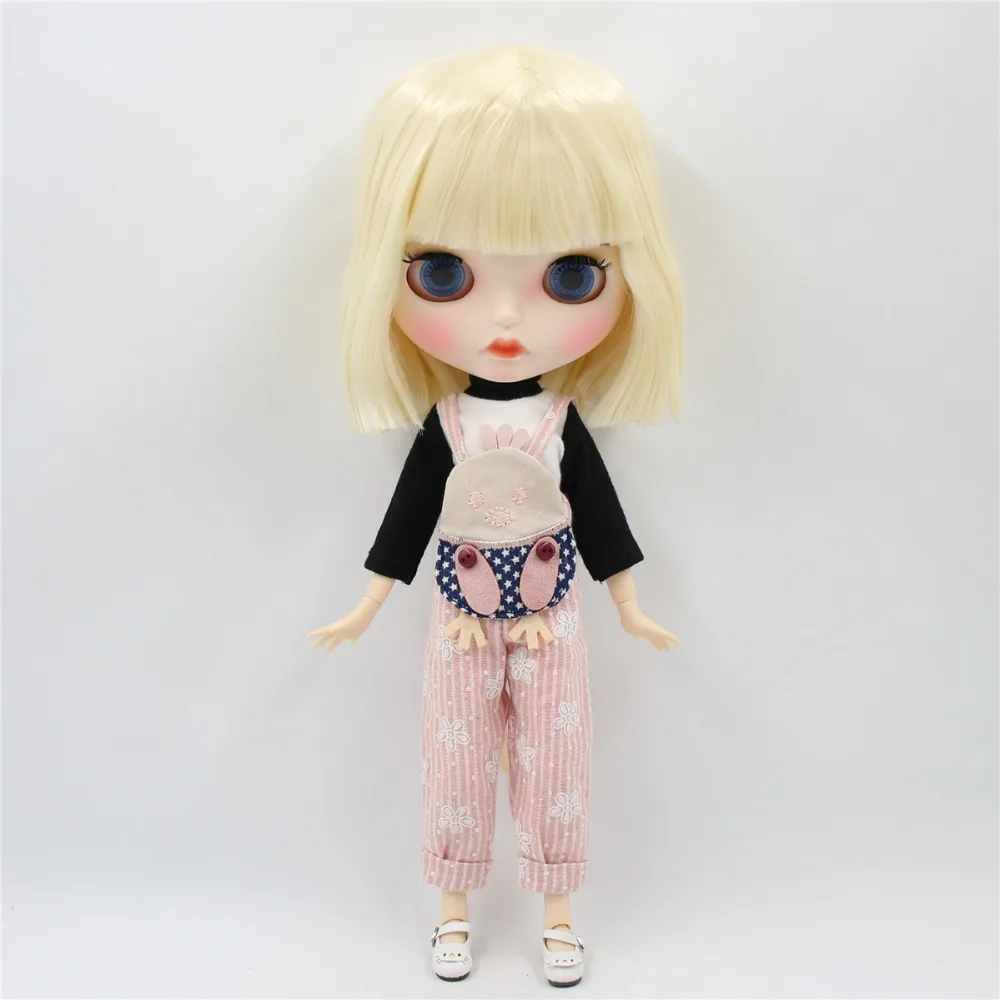 Ледяная фабрика blyth кукла 1/6 bjd белая кожа сустава тела короткие светлые волосы, новое матовое лицо резные губы с бровью 30 см BL0510