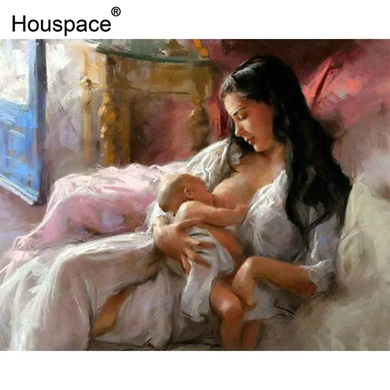 Houspace Diy Painting By Numbers Paint On Canvas Kits Acrylic Mother Love Baby For Home Wall Art Picture Artwork | Дом и сад