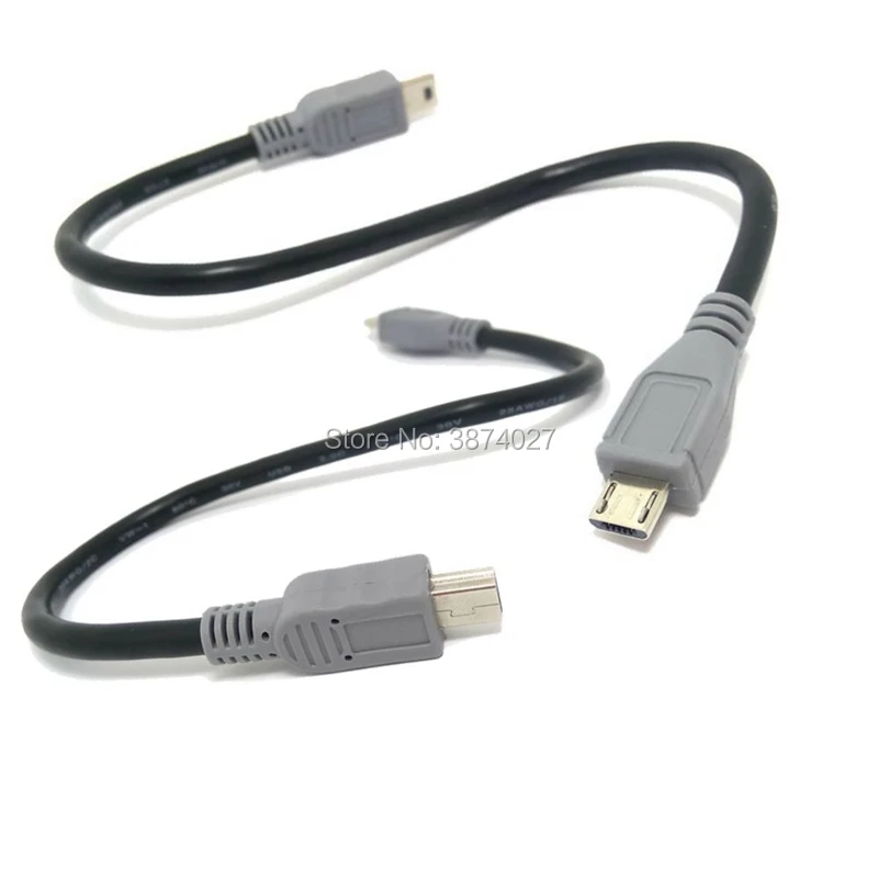 20 см 0,2 м 1 м Micro USB 2,0 Mini USB 5pin мужчин и мужчин данных зарядки OTG конвертер Соединительный Кабель-адаптер Mini-USB Micro-USB