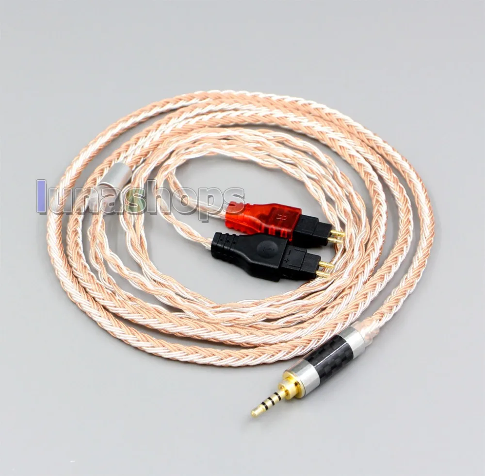 LN005980 3,5 мм 2,5 мм 4,4 мм XLR Сделано в Китае 16 ядер OCC Посеребренная смешанный кабель для наушников для Sennheiser HD660s HD650 HD600 HD580 HDxxx