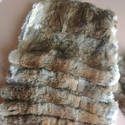 Натурального Цвета кроличий мех кожи Коврик для ползания ковры одеяло домашний