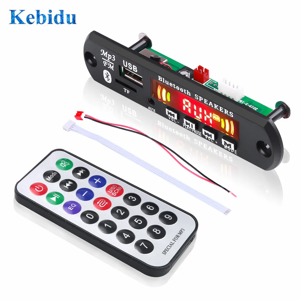 Mp3 декодер KEBIDU с цветным экраном 5 В 12 плата WMA WAV FLAC APE Bluetooth MP3 плеер USB TF FM