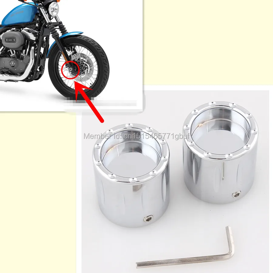 Хром глубоко края/контраст с передний мост Крышка Кепки гайка для мотоцикла