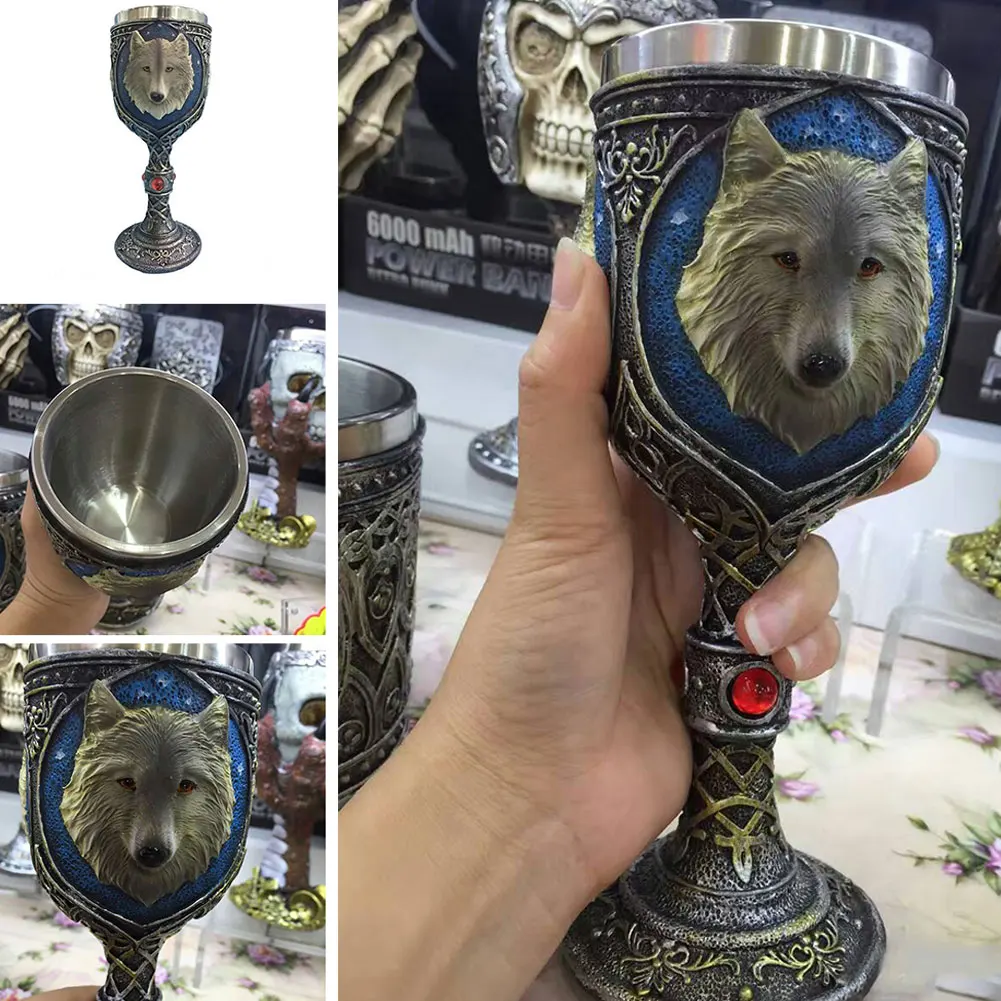 Смола из нержавеющей стали Модный популярный Кубок дизайн 3D стерео волк
